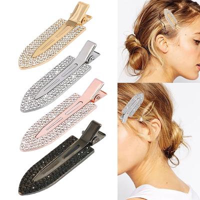 Legierung Diamant Nahtlose Haarspange Mode Kreativ Schaufelförmig Entenschnabelclip Strass Stirnfransen Clips Für Mädchen Haarschmuck