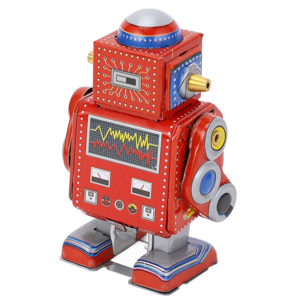 Wind Up Robot Toy Hand Made Decorative Vintage Clockwork Robot Toy Interesting Wind Up Iron Toy for Cafe Bar Restaurant