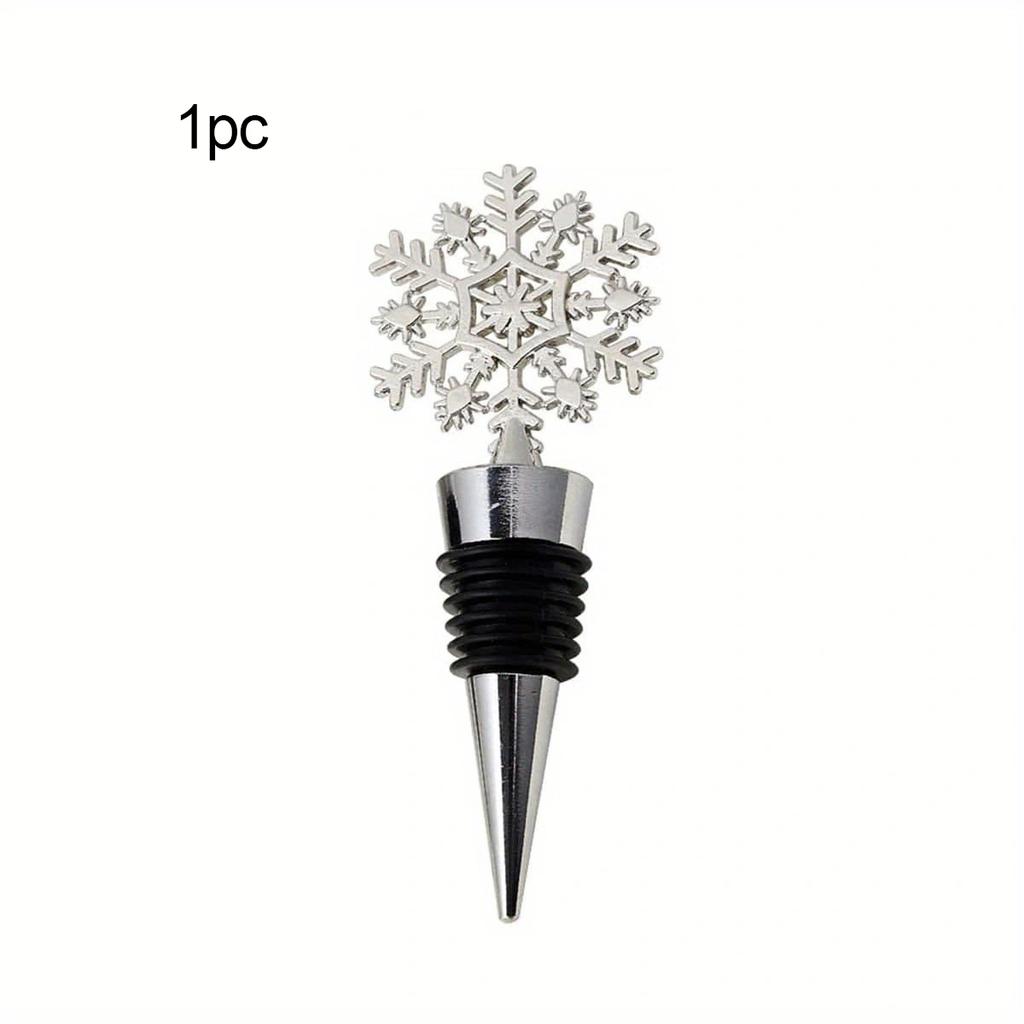 1pc/2pcs/3pcsExquisite Snowflake Wine Stopper - Preserves Wine Freshness,Creative Christmas Gift,Party Decoration, Durable