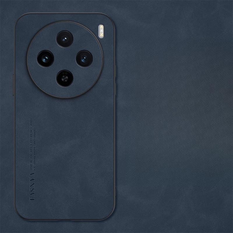 

Этот полностью закрывающий матовый кожаный чехол для телефона подходит для VivoX200PRO и Iqoo12, противоударный защитный чехол Y300pro iQOOZ3 синий