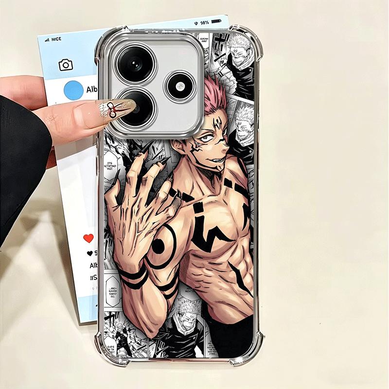 Anime Ryomen Sukuna JUJUSU Plating Phone Case For Xiaomi Poco X5 X6 X7 X8 Pro Max F8 Ultra F7 M8 M7 M5S Redmi 15C 15 14C 13C 13