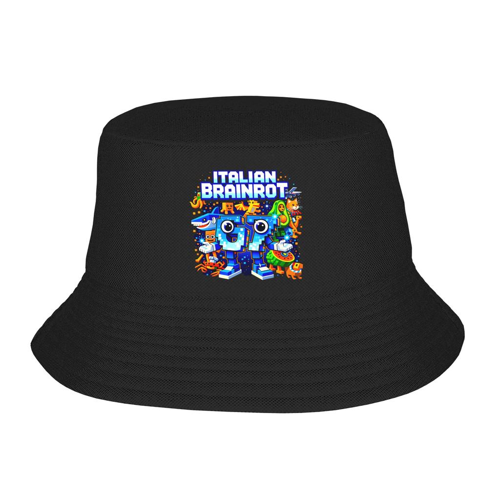 Italian Brainrot 67 Bucket Hat For Unisex Fisherman Hats Fashion Vacation Caps Foldable Outdoor Pattern Sunscreen Hats