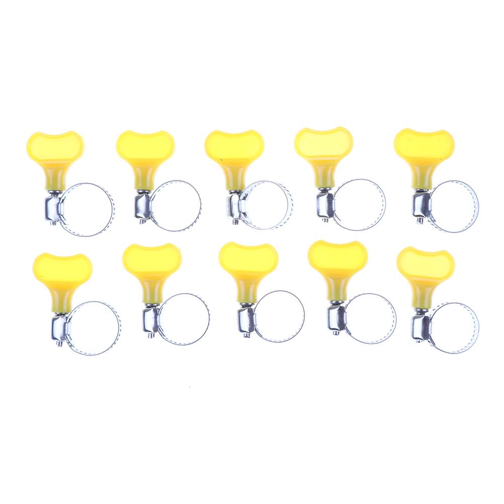 10Pcs American Type Hose Clamps With Handle Stainless Steel Hose Hoop Pipe Clips