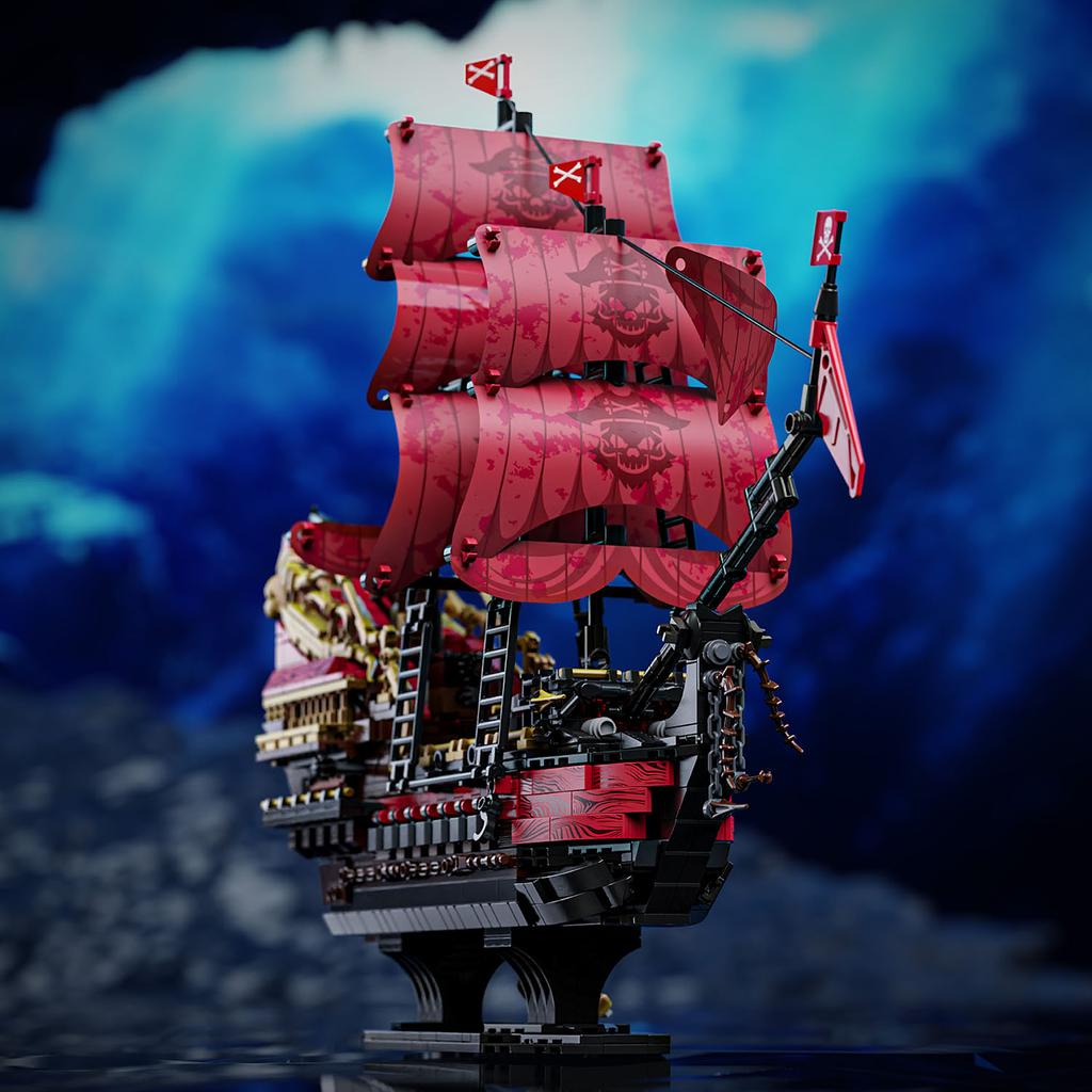 1898 Stück Piraten der Queen Anne's Revenge Kriegsschiff Bausteine Bootssteine Karibik MOC Zusammenbau Spielzeug für Kinder Geburtstagsgeschenke