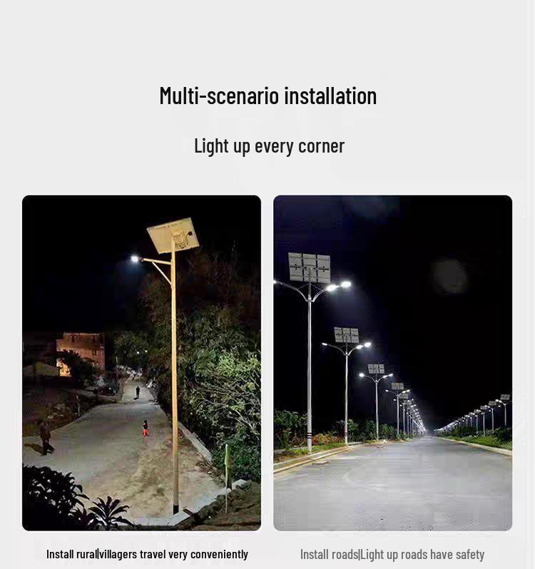 Cross-Border Solar Split Street Light Pole, Galvanized, 3-6 Meters, for New Rural Roads
