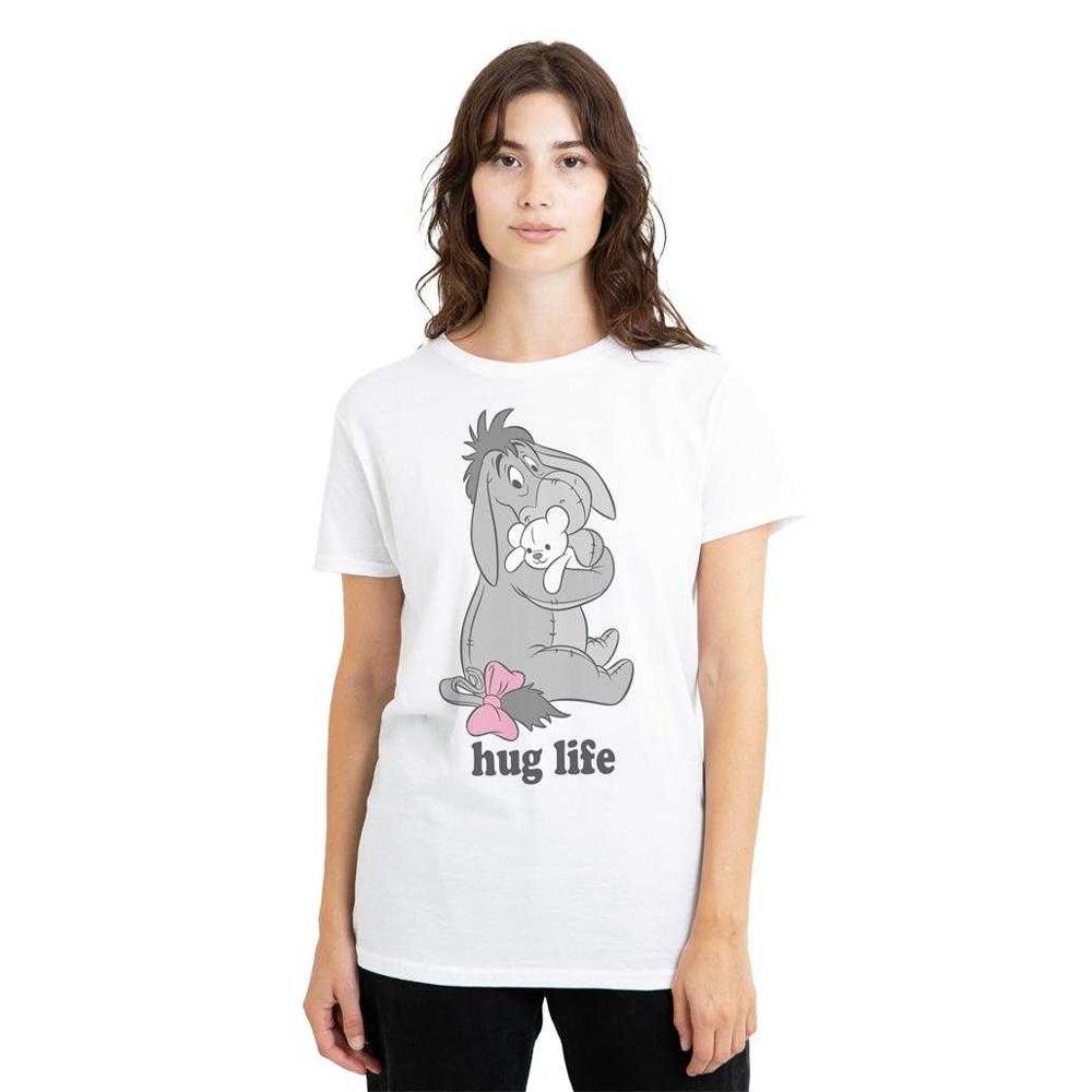 Winnie the Pooh Womens/Ladies Hug Life Eeyore Valentine's Day T-Shirt