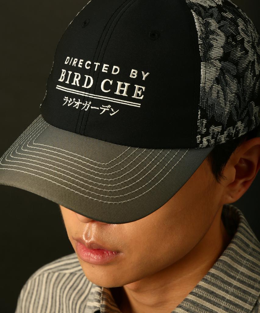 BIRD CHE Black Cotton Match Flower Jacquard Cap