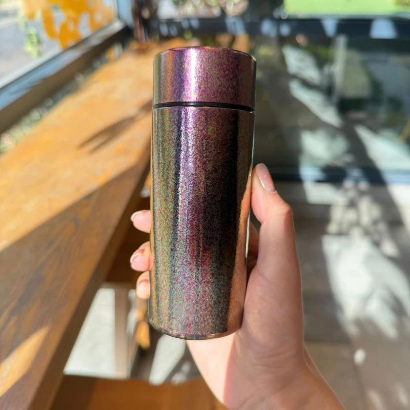 200ml Mini Titanium Thermal Water Bottle With Lid Portable Pocket Cup Double Wall Cold Hot Insulated Cups Drink Coffee Thermos