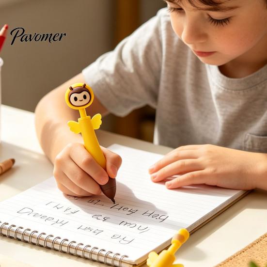 Cute Animal Pens for Students Ballpoint Pen, 0.7mm Smooth Writing Retractable Gel Pens, Owl/Chick/Penguin/Honeybee Pen School Office Stationery