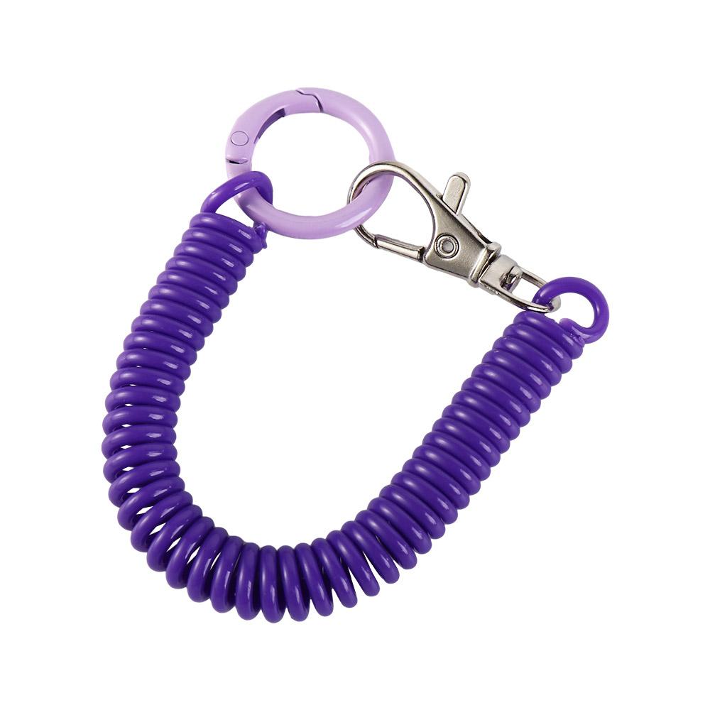 Holder Spiral Spring Coil Key Ring Keyring Anti-lost Lobster Clasp Key Hooks Stretch Spring Coil