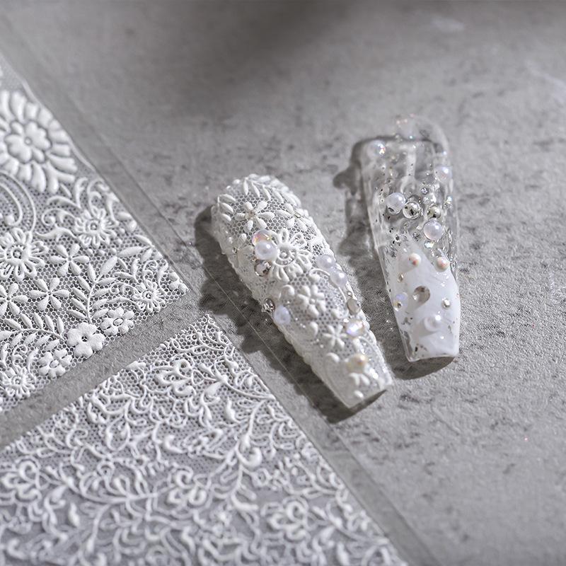 TENSOR 5D Präglade Frostat Japanska Nagelklistermärken, Självhäftande och Hållbara (Modell TS-1793)