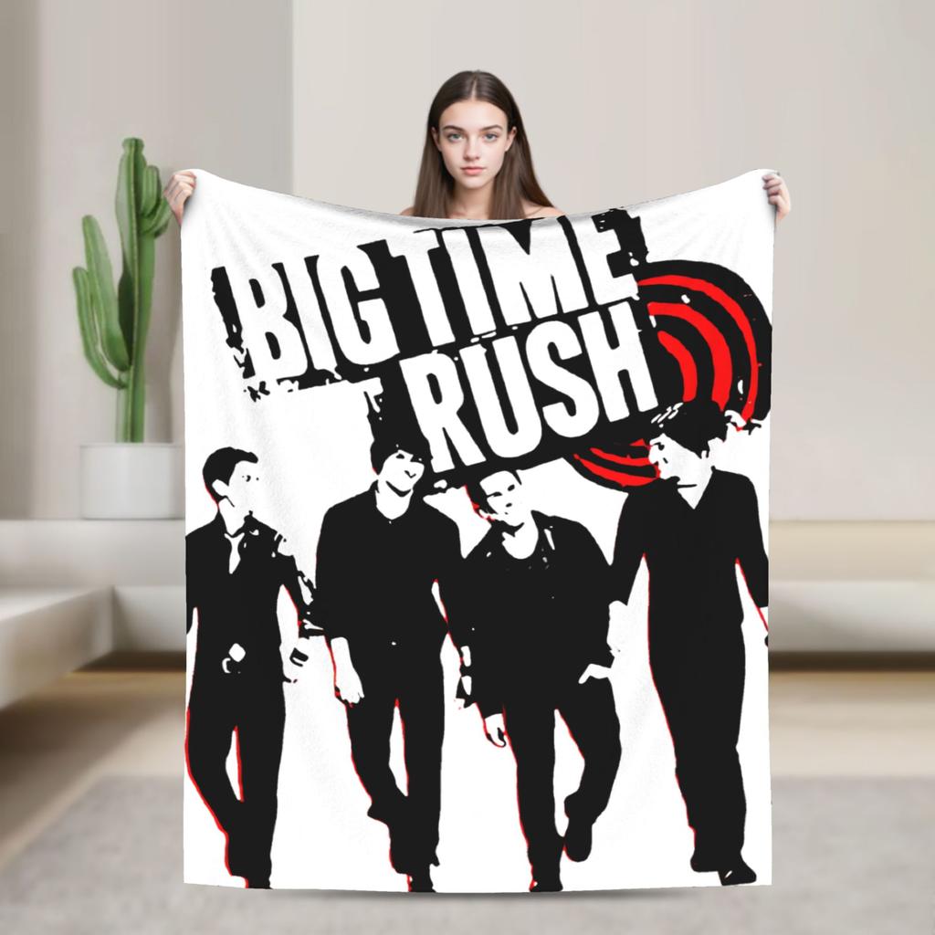 Big Time Rush Band Flannel Blanket Winter Super Soft Throw Blanket for Girls Boys Outdoor Funny Bedspread Sofa Bed Cover