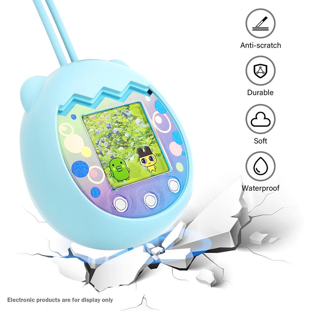 Silicone Full Protector Cover Cartoon Animal Shaped E Pet Machine Cover Waterproof Scratch-proof with Lanyard for Tamagotchi Pix