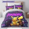 Pokmon Pattern Bedding Quilt Set Quilt Cover Pillowcase Home Birthday Gift(1 * duvet cover + 2 * pillowcase, without core)