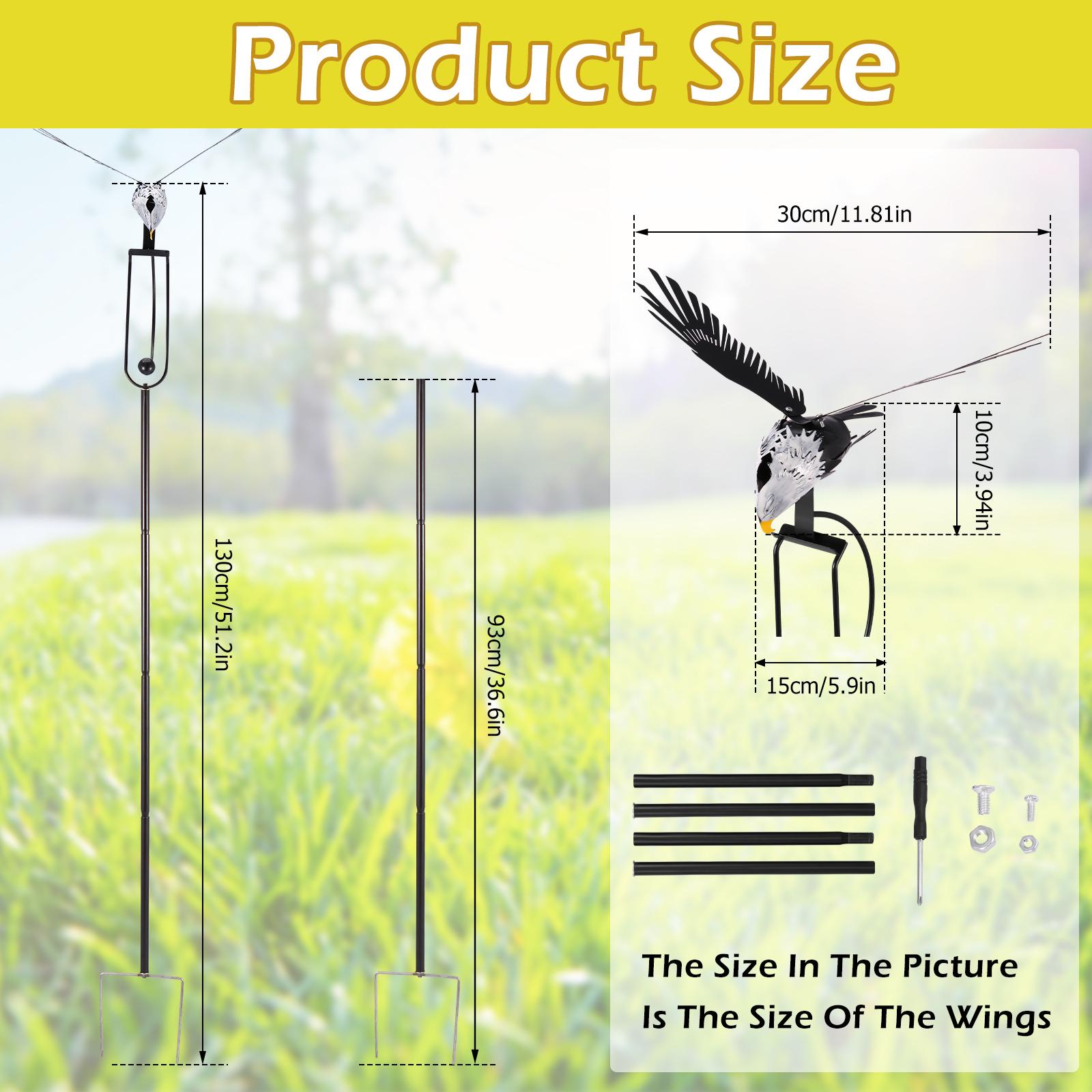 

Iron Owl Wind Spinner Wing Flapping Owl Wind Chime Outdoor Eagles Metal Windmill Weather Resistant Eagle Garden Stake Decoration 1PC