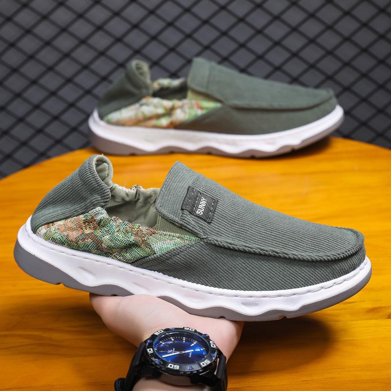 Old Beijing Cloth Shoes Lightweight and Breathable One-foot Laziness Shoes Men's Shoes Summer Embroidered Cloth Shoes Driver Driving Shoes