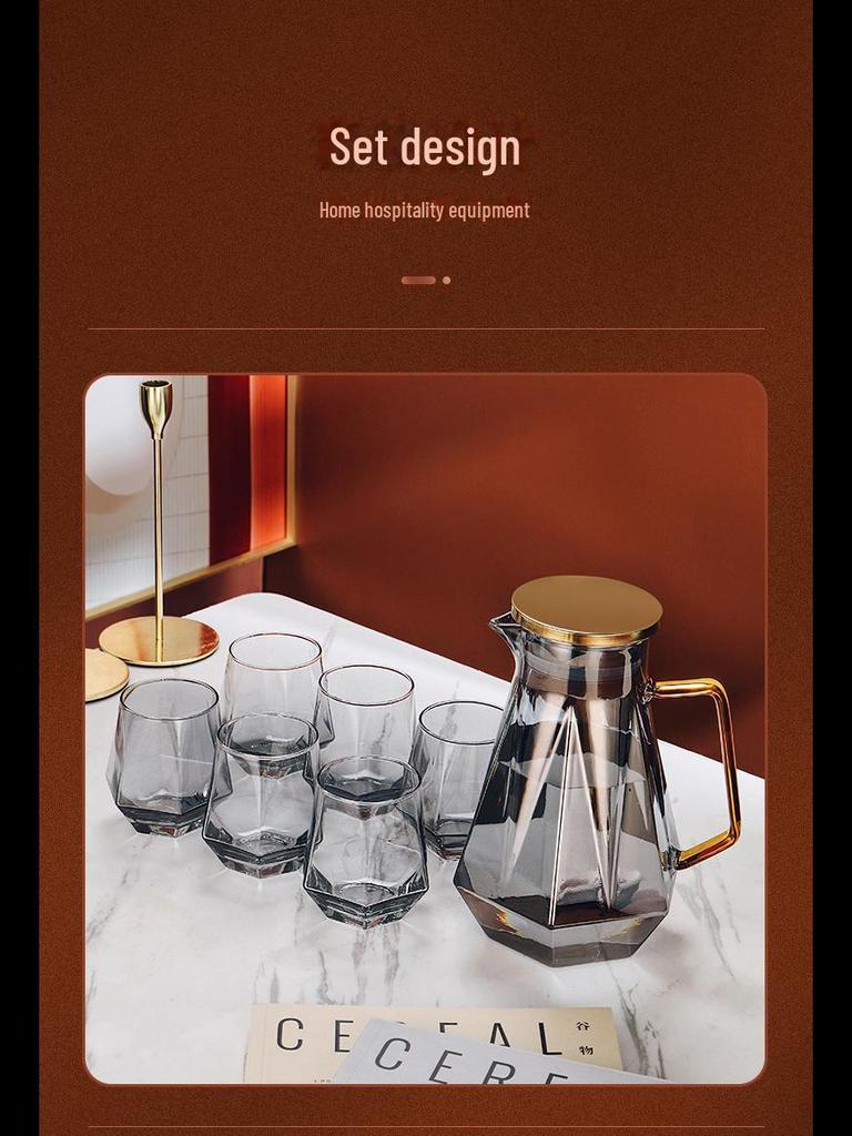 Set cadou cu apă din pahar: Fierbător, cești și ceașcă de ceai pentru casă și sufragerie