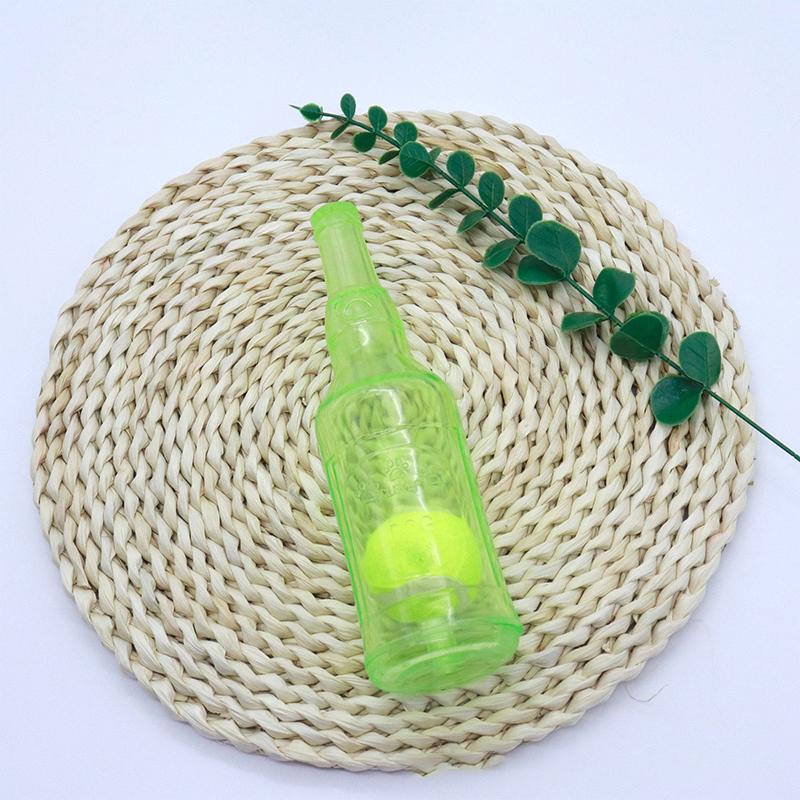 Pet Chew Toy Beer Bottle Dog Sound-Making Chew-Resistant Teething Toys Empty Bottle or with Tennis Ball Pets Interactive Toys