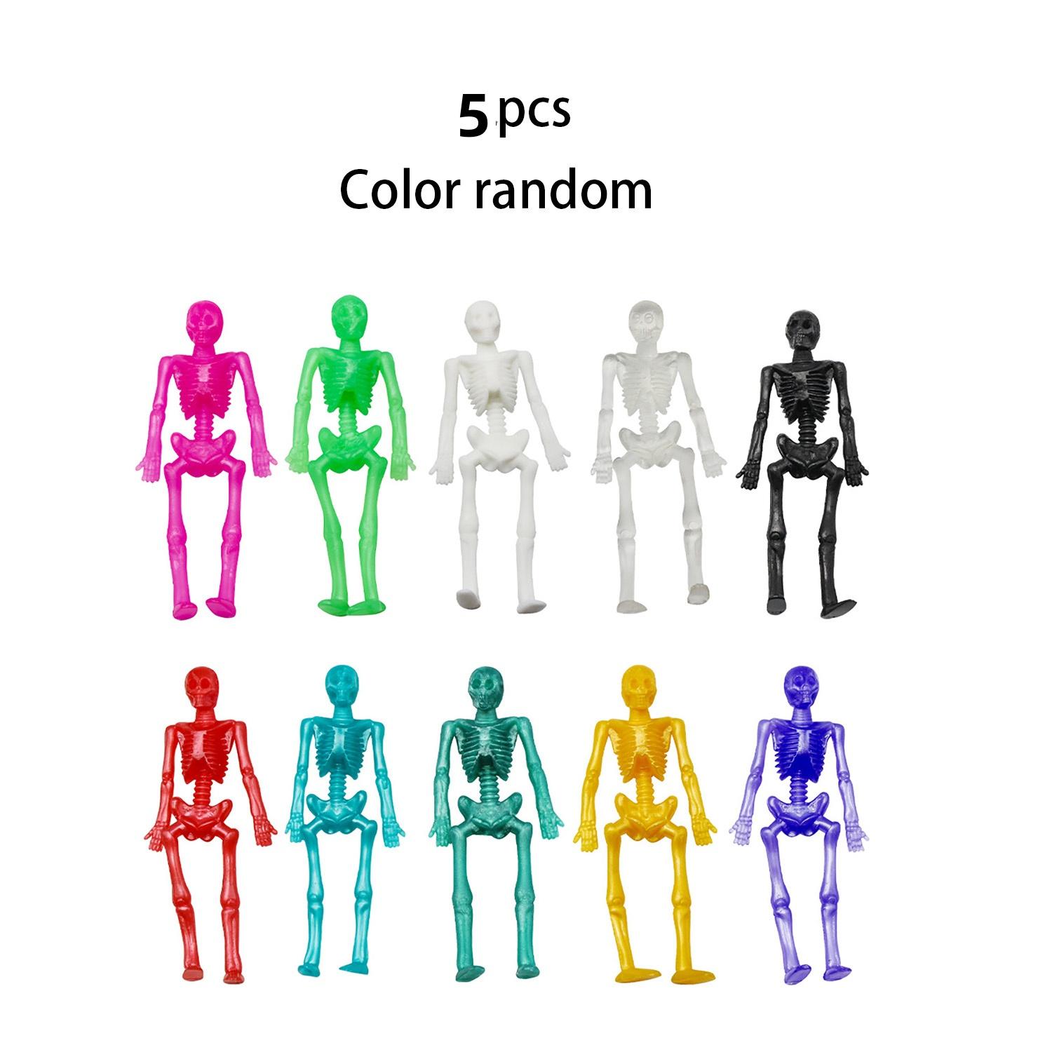 

5/20pcs Elastic Skeleton Sticky Wall Doll Toy Elastic Skeleton Wet Sliding Toy Set Suitable for Party Halloween Happy Small Gift