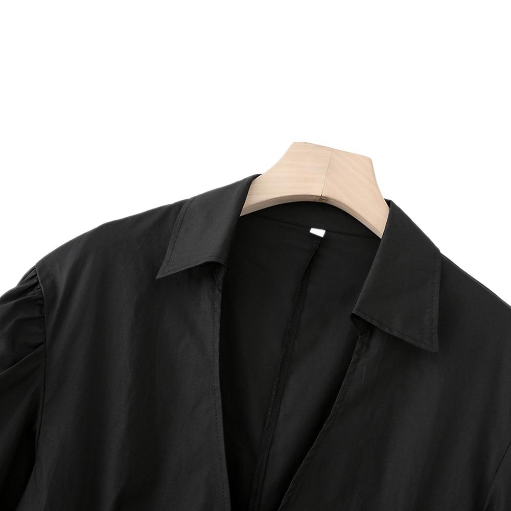 ZG Bow Tie Lace-Up Loose Fit Slim Long Sleeve Shirt - New Design