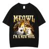Meowl Katze Eule Lustiges Meme Ich Bin Eine Seele Grafik T-Shirts Herren Damen Harajuku Kurze Ärmel Baumwolle C