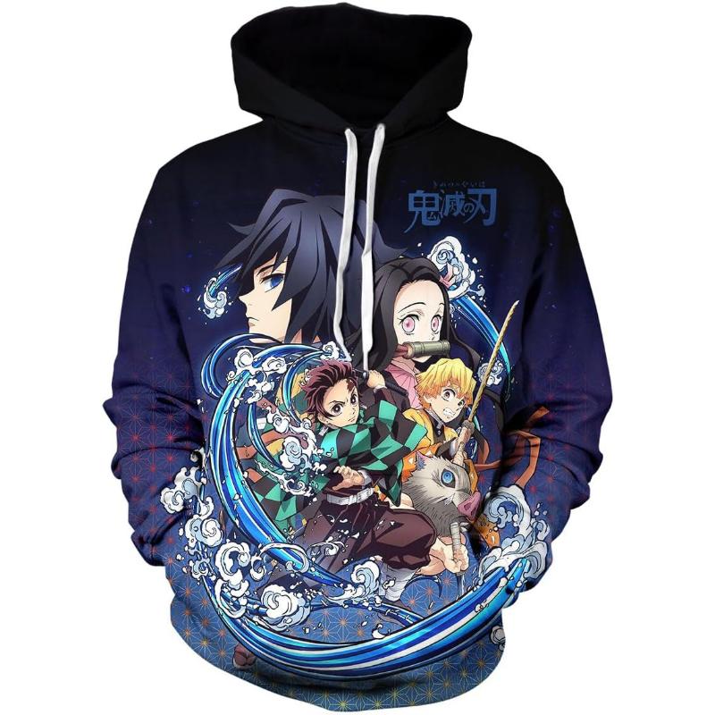 Unisex Anime Hoodie, Adult/Youth Novelty Outerwear Pullover Sweatshirt For Men Women