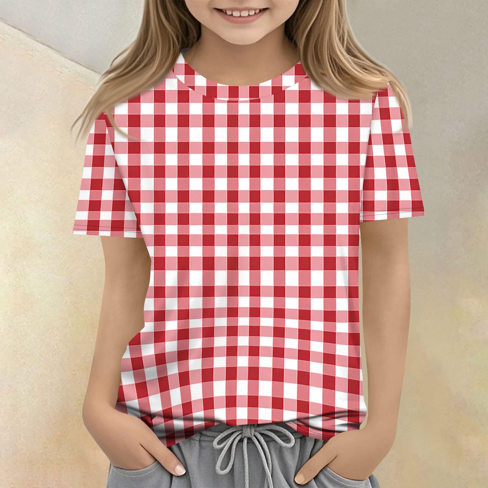 

Children s Printed Round Neck Short Sleeved Casual T-shirt 150 красный