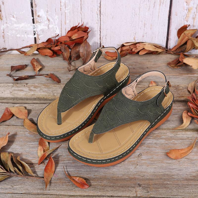 Women Casual Summer Beach Shoes Beach Roman Clip Toe Casual Sandals