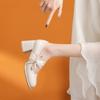 Mary Jane shoes women's spring temperament high heels women's round head thick heel single shoes women's height and thinness