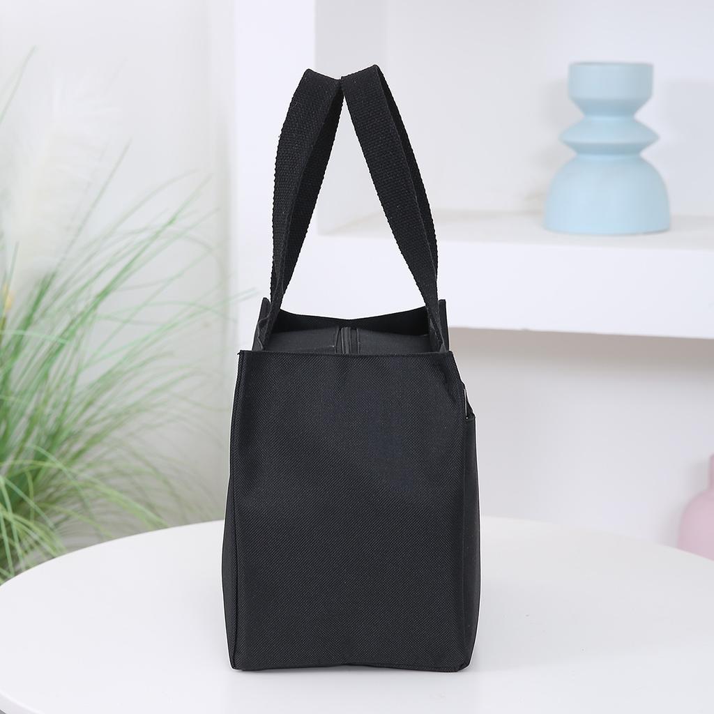 Fashionable Oxford Fabric Built-in Insulation Layer Zipper Sealed Lunch Bag, Portable Handbag for Bento Box, Picnic
