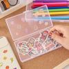 Exquisite Stationery Box Clear Lightweight Buckle Design Pencil Ruler Sticker Storage Case
