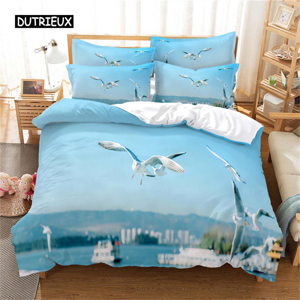 Blue Sea Duvet Cover Ocean Hawaiian Waves Landscape Bedding Set Comforter Cover Set for Boy Girls Bedroom Decor Bedding Sets