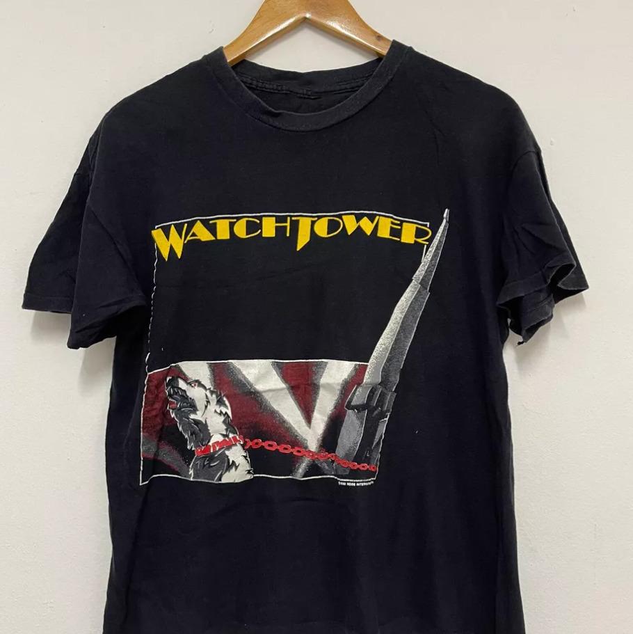 

Vintage 80’s Watchtower Band “Control and Resistance 1989 T-Shirt Mens Womens Tees Top, size S-4XL L