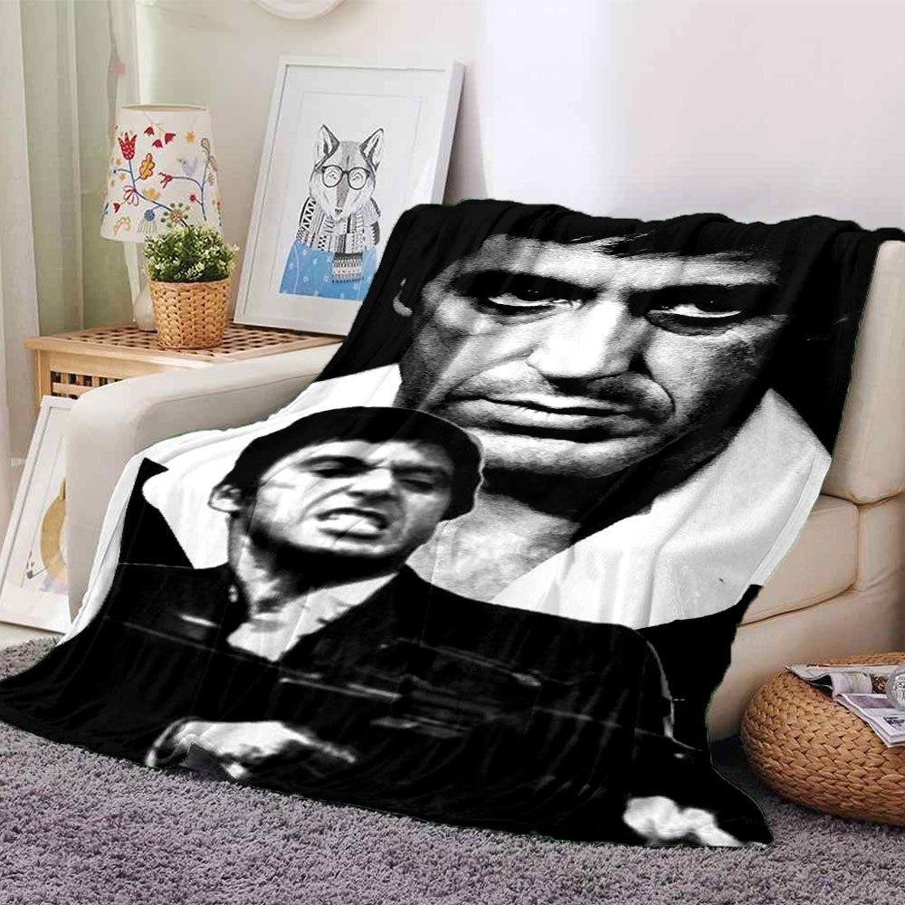 

1pc Scarface-Inspired Flannel Blanket - Soft Cozy All-Season Throw for Bedroom, Sofa, Camping, Travel - Perfect Gift for Movie FansB30 80cmx120cm(31inx47in)