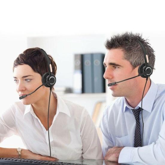 H500D 2.5mm/Dual 3.5mm/RJ9/USB Headset Noise Cancelling Call Center Headphone