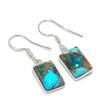 Copper Chrysocolla Gemstone 925 Sterling Silver Jewelry Earring 1.38" KJ-963