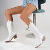 Fashion Large Size Long Boots for Women 2025  New High Boots  High Heels White Western Cowboy Knight Boots
