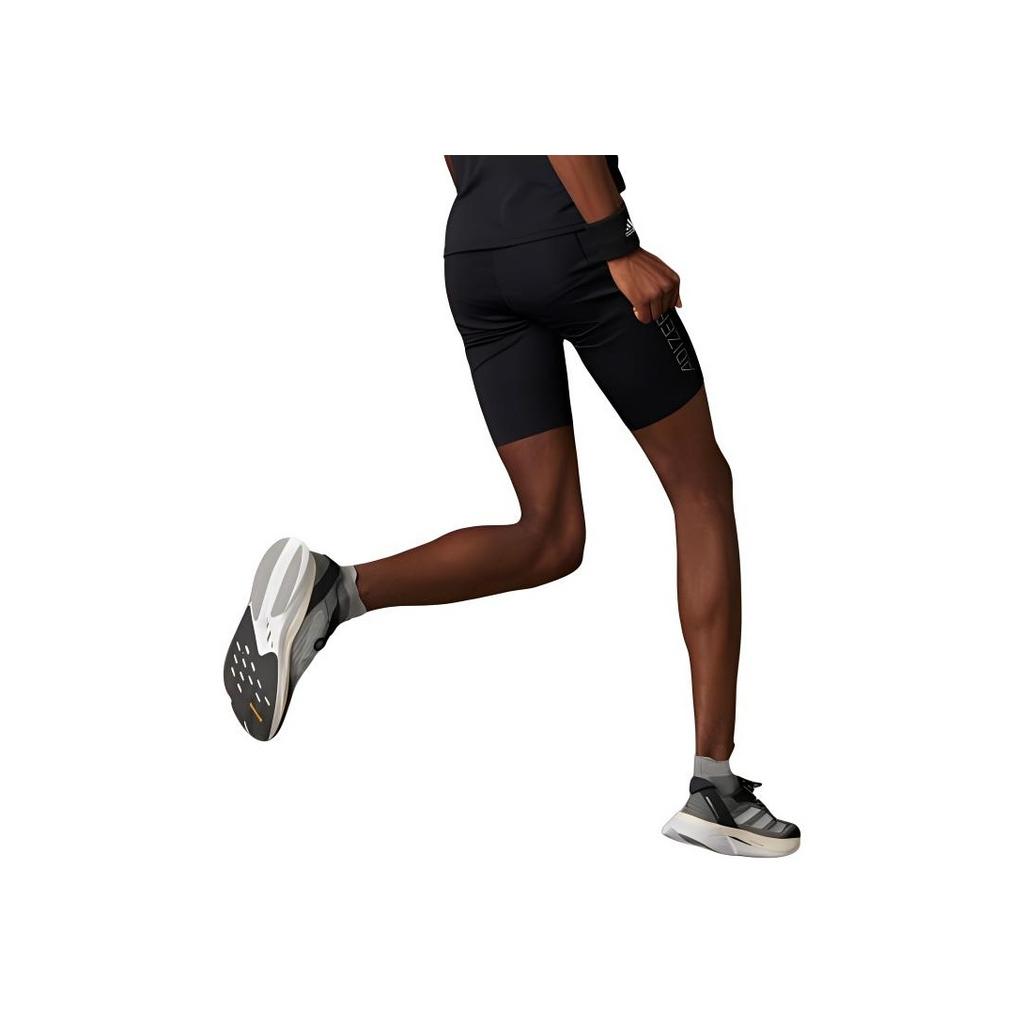 Adidas Adizero Running Short Leggings With Slim Fit Logo Print Men Bottoms Black IK9731