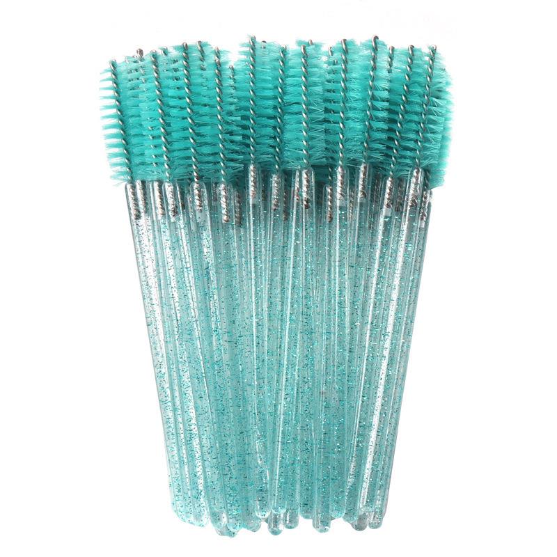 Pack of 50 Disposable Crystal Rod Eyelash and Eyebrow Spiral Brushes