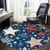 1pc Stars American Office Round Area Rug,  Mat Suitable ForOffice, Under Office Chairs Bedroom Living Room Home Decor, Room Deco