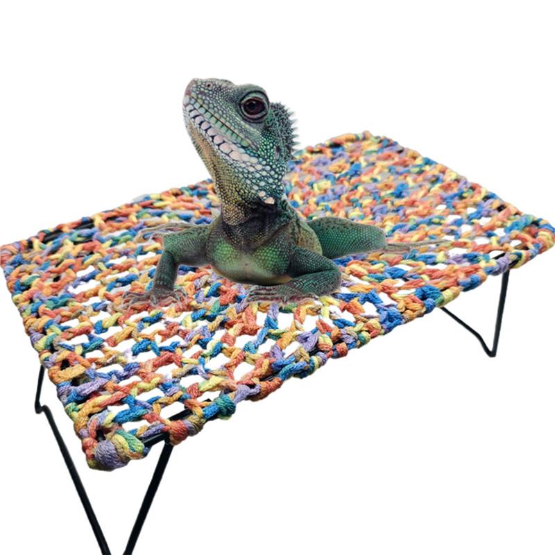 Reptiles Summer Hammocks Lizards Hammock Bearded Dragons Rectangle Crocheted Net Hammock Bed Crocheted Supplies