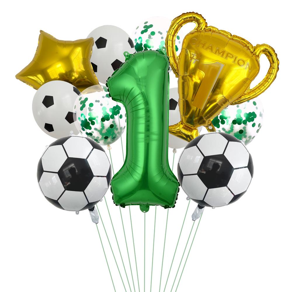

Football Trophy Aluminum Film Balloon Set Sports Football Children S Birthday Balloon Party Decoration Arrangement Football Number 1