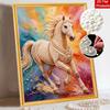 Pearl Painting 5D DIY Colorful Running Horse Gemstone Art Diamond Painting Kit for Adults/Beginners Gift Ideas Home Decor Wall Art