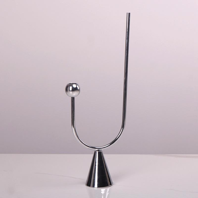 Half U-shaped Candlestick Minimalist Modern Luxury Model Room Restaurant Creative Decoration Nordic Simple Metal Soft Decoration