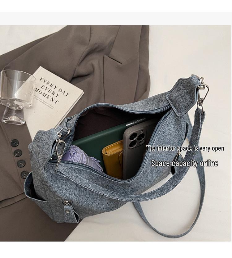 2025 Spring/Summer New Large-Capacity Women's Suede Shoulder and Crossbody Tote