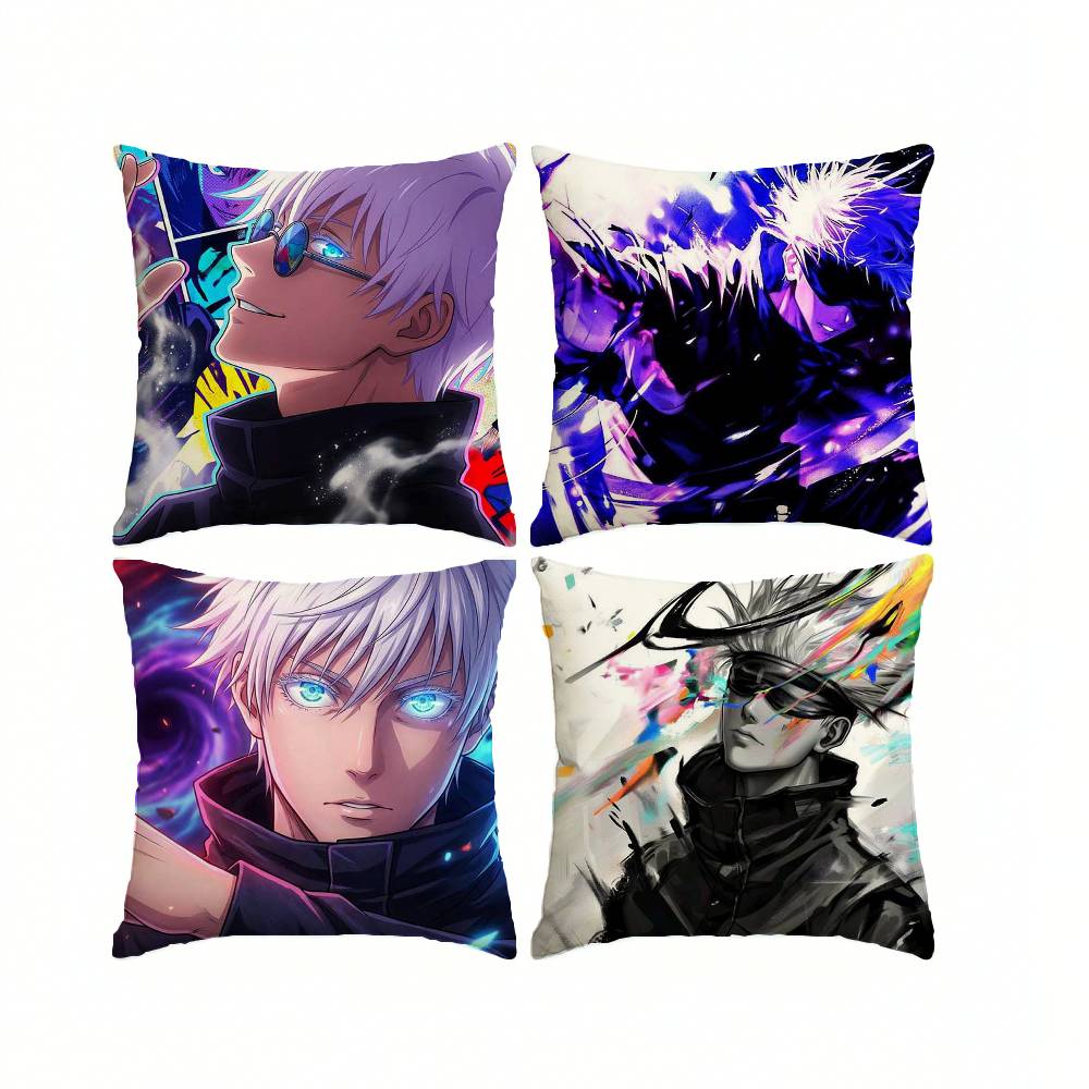 J-Jujutsu K-Kaisen Anime S-Satoru Gojo Pillow Case Square Double-Sided Sofa Cushion Cover Bedroom Bedside Pillow