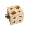 Bird Chew Toy Durable Convenient Standing Foraging with Holes Bite Wood Cockatiel Block