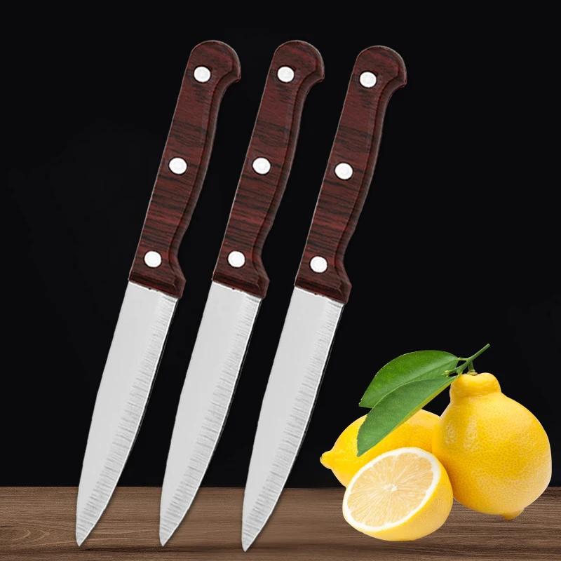 3.5inch Brown Fruit Knife Stainless Steel Kitchen Knife Sharp Blade Household Fruit Vegetable Knife Knives and Accessories