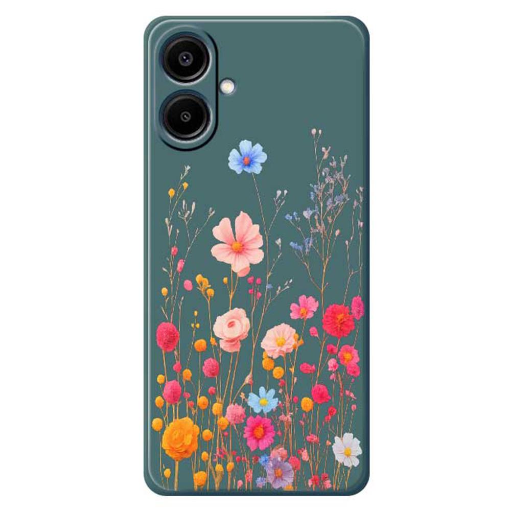 For Samsung Galaxy A07 4G Case Flower Branches Pattern Printing Straight Edge TPU Phone Back Cover