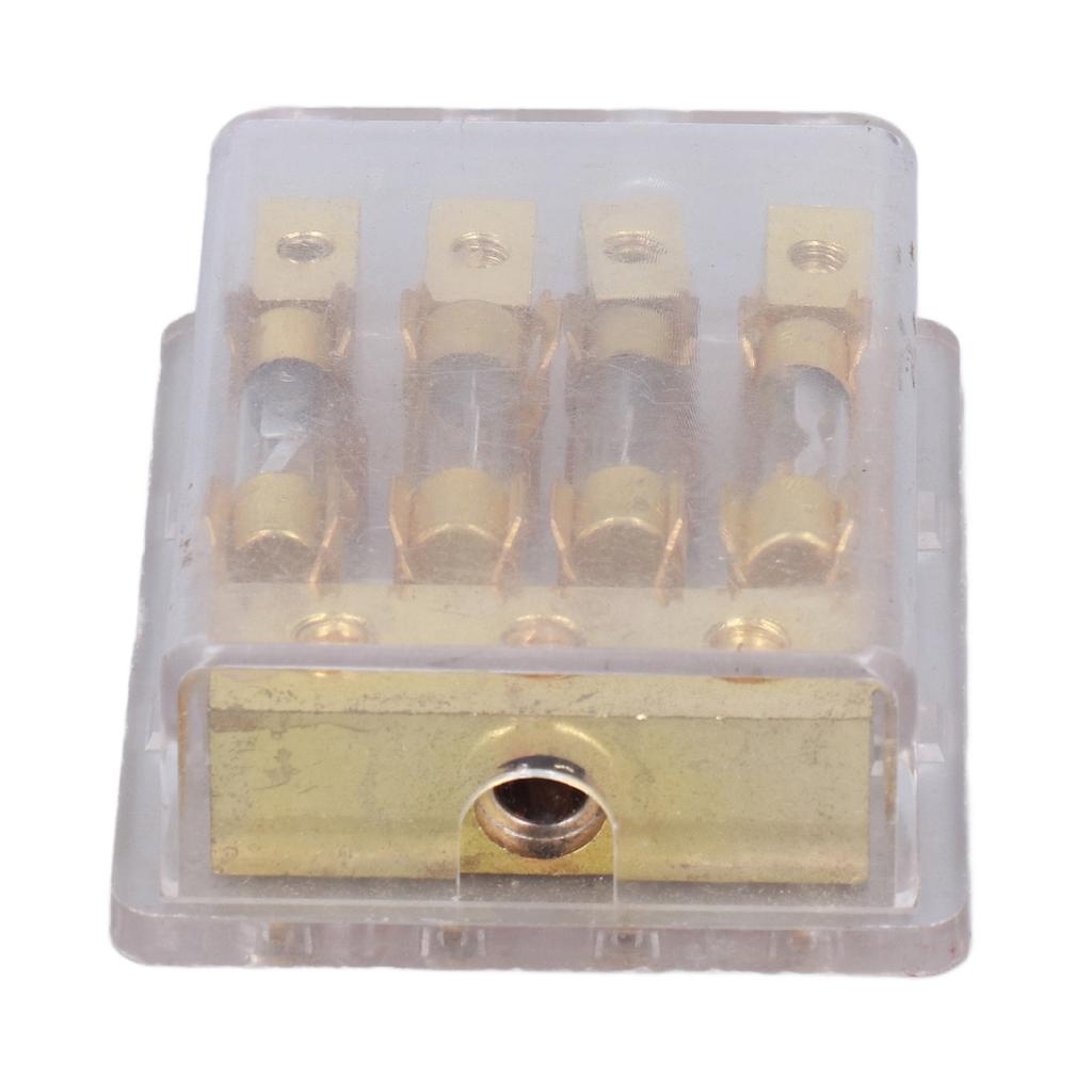 Power Distribution Block Car Audio Splitter 1 In 4 Out Ground Distributor Fuse Holder 60A